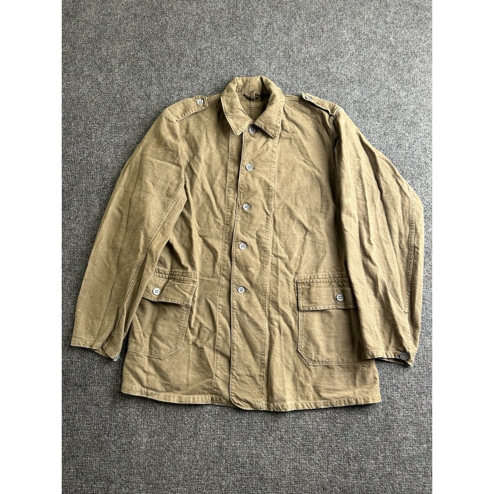Men's 1940s Swedish Army M/39 Military Chore Field Jacket Khaki, Size M
